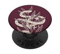 Burgundy Plum Purple Witchcore Mystical Boho Botanical Snake PopSockets Swappable PopGrip