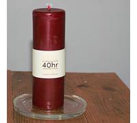 Burgundy Pure Beeswax Pillar Candle - 40hr Burning time - Handmade in Wales