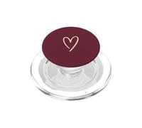 Burgundy Red Hand Drawn Heart Love Minimalist PopSockets PopGrip for MagSafe