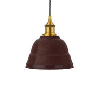 Burgundy Red Lincoln Painted Dome Pendant Light With Antique Gold Lamp Holder And Black Twisted Cable - Se Home