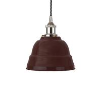 Burgundy Red Lincoln Painted Dome Pendant Light With Nickel Lamp Holder And Black Twisted Cable - Se Home