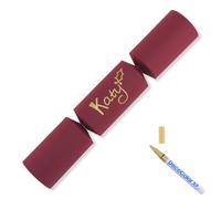 Burgundy Red | Medium Gold Pen | Kit to Make & Personalise 12 Large Crackers
