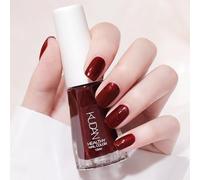 Burgundy Red Nail Polish - Quick Dry Glitter Nail Polish - Long Lasting Sparkly Nail Varnish - Glossy Breathable Dark Red Nail Varnish - Water Based Non-Toxic for Women DIY Nail Art Manicure