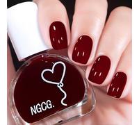 Burgundy Red Nail Varnish,Long Lasting Quick Drying & Chip Resistant Jelly Nail Polish High Glossy for DIY Salon Manicure at Home, No Need UV(10ML)