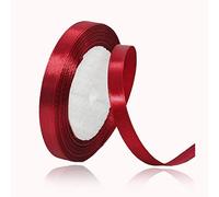 Burgundy Satin Ribbon 10mm x 23 Metres, Wine Red Solid Color Fabric Silk Ribbon for Crafting, Gift Wrapping, Wedding Bouquet, Flower Arrangement, Bows Making, Balloons, Cake Decoration and Baby Shower