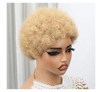 Burgundy Short Afro Kinky Curly Wigs For Black Women Deep Curly Human Hair Wigs Brown 6inches