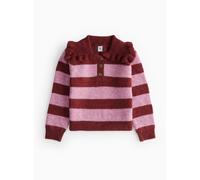 Burgundy Striped Knitted Rugby Jumper 9 years