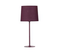 Burgundy Table Lamp or Bedside Light, Cotton Fabric Shade, Height 40 cm, LED Compatible