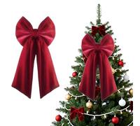 Burgundy Tree Topper, Bow Tree Topper, Large Burgundy Bow, 36” X 18“ Bows Christmas Tree Decorations, For Home Door Garland Wreath Tree Mantle Front Door Gift Party Holiday (1 PC)