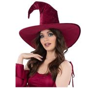 Burgundy Velour Witch Hat