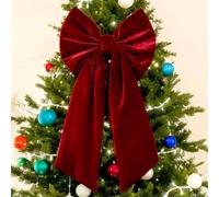 Burgundy Velvet Bows, 90x45cm Extra Large Velvet Bows Tree Topper, Burgundy Bow Christmas Trees Decorations, Large Christ-mas Velvets Bow For Christmas Tree Garland Wreath Door Outdoor Decoration
