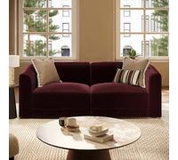 Burgundy Velvet Curved Modular 3 Seater Sofa - Laine