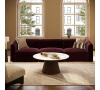 Burgundy Velvet Curved Modular 4 Seater Sofa - Laine