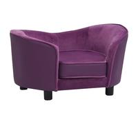 (burgundy) vidaXL Dog Sofa Plush and Faux Leather Pet Cat Dog Bed Supply Multi Colours