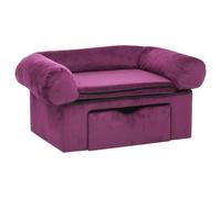 (burgundy) vidaXL Dog Sofa with Drawer Plush Pet Supplies Dog Couch Sofa Multi Colours