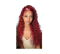 Burgundy Wig Kinky Curly Human Hair Wigs 13x4 HD Lace Wigs For Women Adds Volume(34inches)