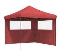 (burgundy, with 2 sidewalls) vidaXL Foldable Tent Canopy Patio Pavilion Gazebo Pop up Tent Marquee Canopy
