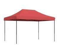 (burgundy, without sidewall) vidaXL Foldable Party Tent Pop-Up with 4 Sidewalls Patio Gazebo Canopy Shelter