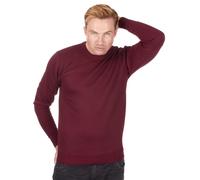 (Burgundy, XL) Pierre Roche Men'S Long Sleeve Crew Neck Jumper Sweater Pull Over Sizes M-2Xl