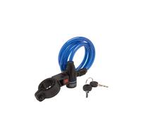 BurgWächter Spiral Cable Lock, 2 Keys, with Mounting Bracket, Length 100cm, 1...