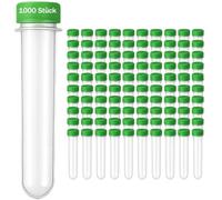 BURI 1000 x Petlings with Green Lid, Geocaching Container, 13.5 cm x Diameter 2.3 cm, Plastic Pipes, Waterproof, Transparent, Robust Tube Screw Cap for Outdoor and Crafts