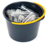 BURI 1000 x Petlings with Yellow Lid, Geocaching Container, 13.5 cm x Diameter 2.3 cm, Plastic Pipes, Waterproof, Transparent, Robust Tube Screw Cap for Outdoor and Crafts