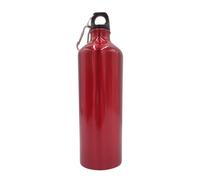 BURI Aluminium Water Bottle 1000 ml Coloured with Carabiner Water Bottle Sports Bottle Colour: Red