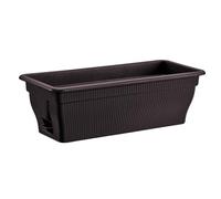 BURI Balcony Flower Box with Water Reservoir 100/80/55 cm - Flower Pot, Weatherproof Planter with Insert Made of UV-Resistant Plastic, Terracotta, Dark Brown (Dark Brown, 55 cm)