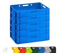 BURI Butcher Box E1 Storage Box 60 x 40 x 12.5 cm Meat Box Butcher Box Flat Extremely Versatile Stacking Box Food Safe Robust Stackable (Blue)