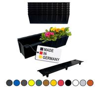 BURI Rectangle Flower Box Planter Set 6-Piece Black Insert for Euro Pallets