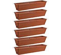 BURI Self-Watering Window Flower Box 100cm Terracotta Rectangular 6-Piece