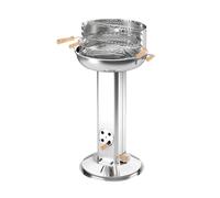BURI Stainless Steel Round Stand Grill 39cm Wooden Handles Warming Rack New