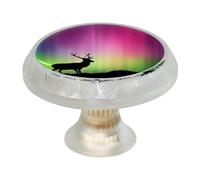 Burid The Northern Lights with a Deer Drawer Knobs Pulls Cabinet Handle for Kitchen Cupboard Bedroom Dresser Bathroom Furniture Door (4 Pack)