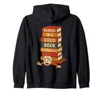 Buried In A Good Book Literally Funny Reader Zip Hoodie