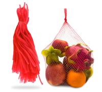 BURIUS 200Pcs Vegetables Storage Mesh Bag for Fridge - 13.7 IN Drawstring Mesh Produce Reusable Washable Storage Bags Farmers Tote Market Bag - Fruit Grocery Netting Bags