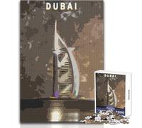 Burj Al Arab Dubai Poster Puzzle for Teenagers 1000 Pieces Learning through Play Experience Heartfelt Special Occasion Gift Size 50x75cm