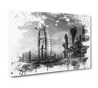 Burj al Arab Dubai V4 Canvas Print | Gallery Wrapped 30mm Frame Wall Art | 30x20 inches | Ready to Hang | Modern Picture | Living Room Bedroom Lounge Office