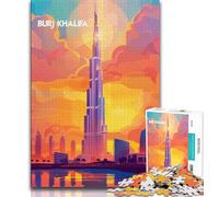 Burj Khalifa Glow Puzzles 2000 Pieces for Teenagers,Challenging To Complete But Fun And Humorous Unique Home Decor And Gifts 70x100cm