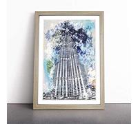 Burj Khalifa Skyscraper Dubai in Abstract | Framed Wall Art Print | Modern Home Decor Picture | Ready to Hang Artwork for Living Room, Bedroom, Kitchen or Office | Multiple Sizes