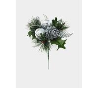 Burke Artificial Silver Apple & Pine Cone Christmas Pick x 20cm