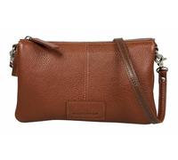Burkely Leather Shoulder Bag Soft Skylar Triple Pocket Zip Chestnut Brown