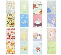 burkfeeg 16 Pieces Mini Notebooks, Small Colorful Pocket Inspirational Notepads Soft Cover Cartoon Cute Pocket Notepad for School Office Travel Present Quick Notes Supplies
