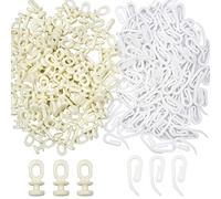 Burkfeeg 200 Pcs White Curtain Hooks Gliders Rollers, Plastic Curtain Track Glider Hooks for Pencil Pleat, Window, Door & Shower Curtains