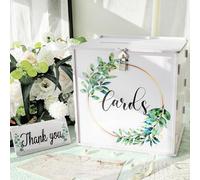 burkfeeg White Wedding Card Box with Lock, Large PVC Post Box for Cards, wedding decorations for Reception, Graduation, Baby Shower, Raffle, Vote Fundraising, Birthday Decoration