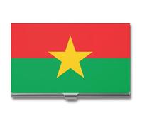 Burkina Faso Flag Business Card Wallet Credit Card Holder Metal Square Small Pocket Purse