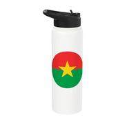 Burkina Faso Flag Circle Stainless Steel Insulated Water Bottle