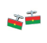 Burkina Faso Flag Cufflinks - Burkinabé National Emblem Gift for Men | Red & Green Flag with Yellow Star Design | Groomsmen Wedding Gift | Gift Box Included | Proud Burkina Faso Keepsake