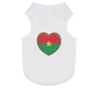 'Burkina Faso Flag Heart' Pet Dog/Cat T-Shirt (PT00111344)