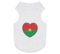 'Burkina Faso Flag Heart' Pet Dog/Cat T-Shirt (PT00111347)