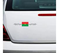 Burkina Faso Flag Heartbeat Car Stickers Burkina Faso Decal Car Bumper Sticker Country Souvenir Vinyl Decal for Cars Truck Window Laptop Decals 6"